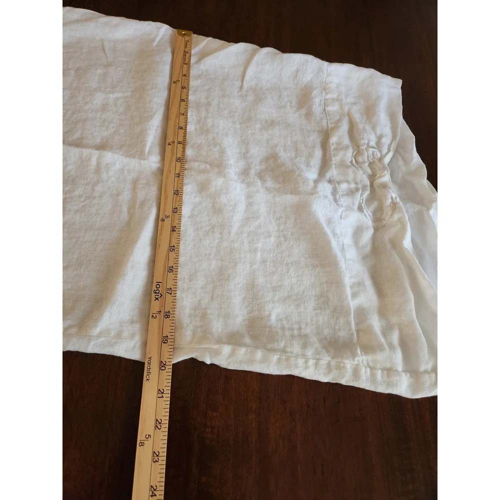 Frontgate Pillowcase Set Standard Size White 100% Linen Monogram SG 2pc